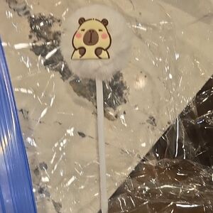 Cute Capyvara Pom-Pom White Pen 8 Total